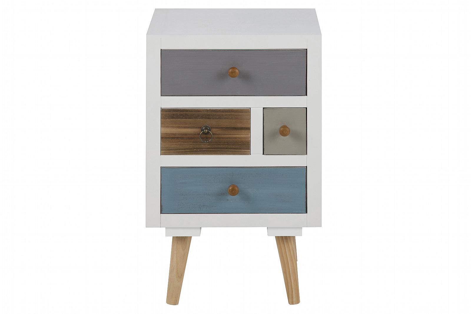 Jules Bed Side Table Wood White 4 Drawers Vale Furnishers