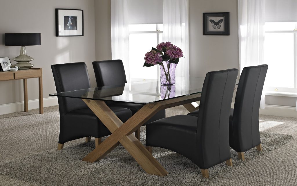 Glass Dining Room Table Set For 4